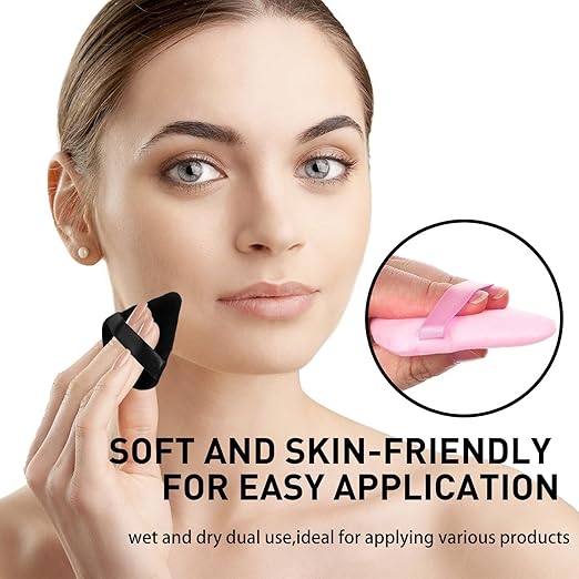 Multi-Piece Triangle Powder Puffs – Smooth Blending for Foundation, Concealer & Face Powder